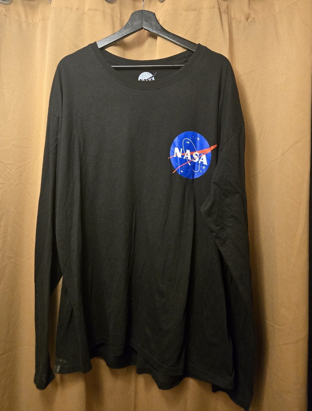 NASA Logo Psychedelic Trippy Mushrooms Long Sleeve Cotton Blend T-Shirt 4XL